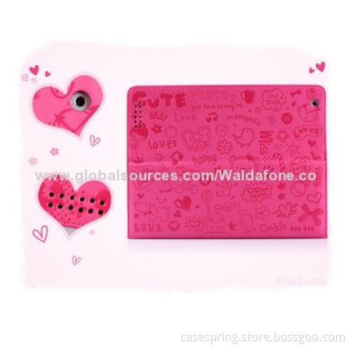 Leather Case for iPad, iPad 2/3/4 Applicable Models, Steel Embossing Pattern, Stylish Design